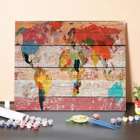World Map – Paint By Numbers Kit